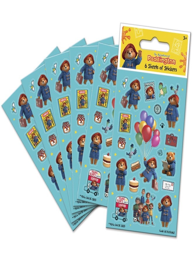 Paper Projects 01.70.15.062 Paddinton Bear Adventures of Paddington Sticker Pack (6 Sheets)| Official Licensed Product | Perfect as Party Bag or Stocking Fillers, Blue, 12.5cm x 7.5cm - Image 1